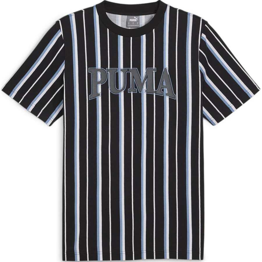 PUMA T Shirts Unisex Black Crew Neck Moderate Straight Fit