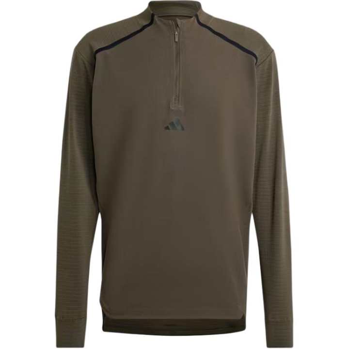 Adidas Adidas Clothing T Shirts Men's Olive Stand Collar Moderate