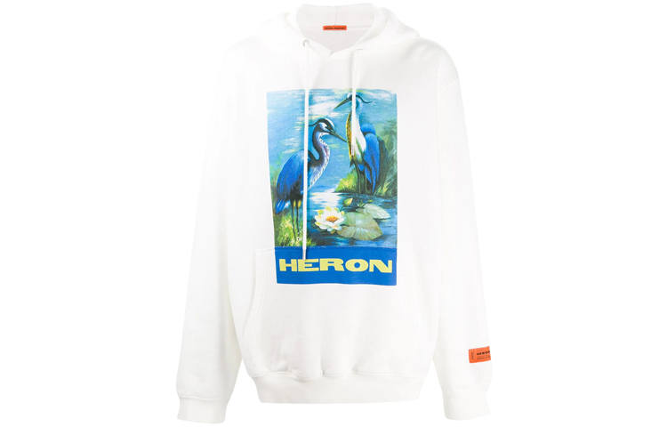 HERON PRESTON Sweatshirts Men's White Hooded Moderate Regular