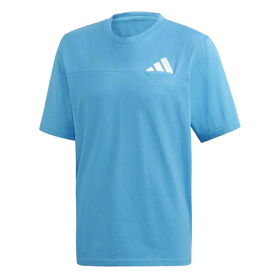 Adidas Adidas T Shirts Men's Blue Crew Neck Moderate Straight Fit