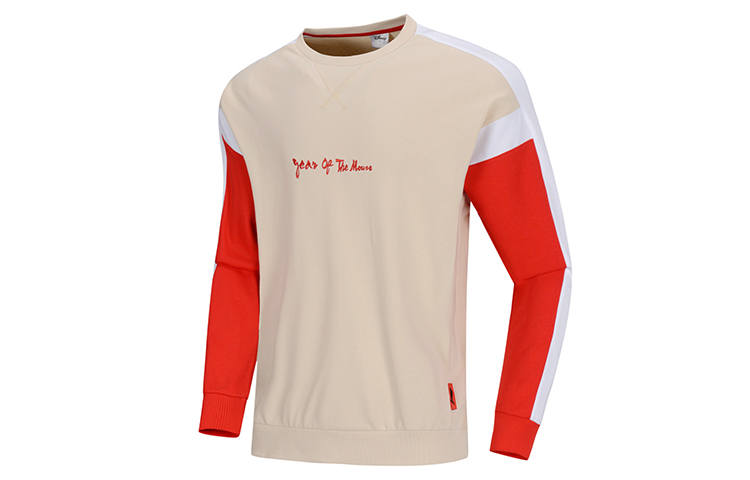 Li-Ning Li Ning X Disney Sweatshirts Men's Cassava Apricot Crew Neck Moderate Regular