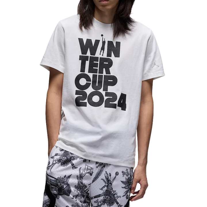 Jordan Jordan T Shirts Men's White Crew Neck Moderate Straight Fit