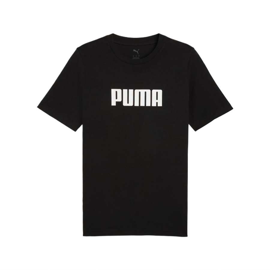PUMA T Shirts Men's Black Crew Neck Moderate Straight Fit