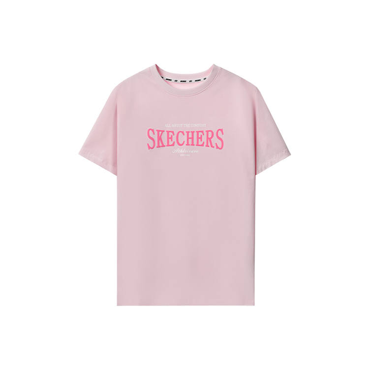 Skechers Sports League Collection T Shirt Unisex Gray Pink 01NX