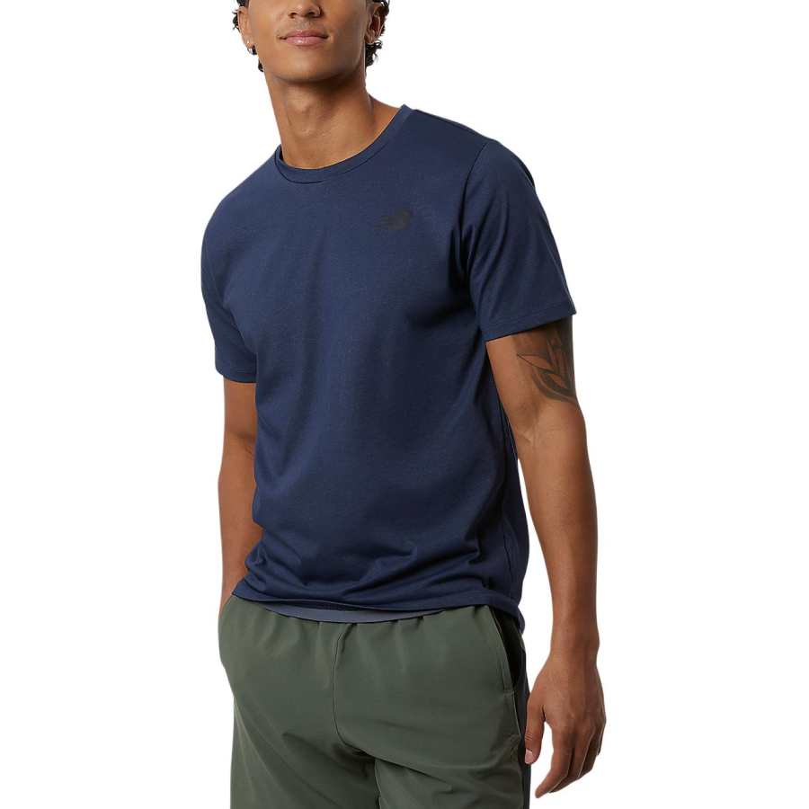 New Balance New Balance Heathertech T Shirt Men's Natural Indigo Heather