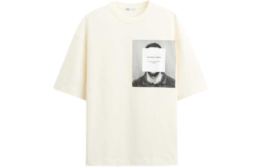 ZARA T Shirt Men's Frosted White