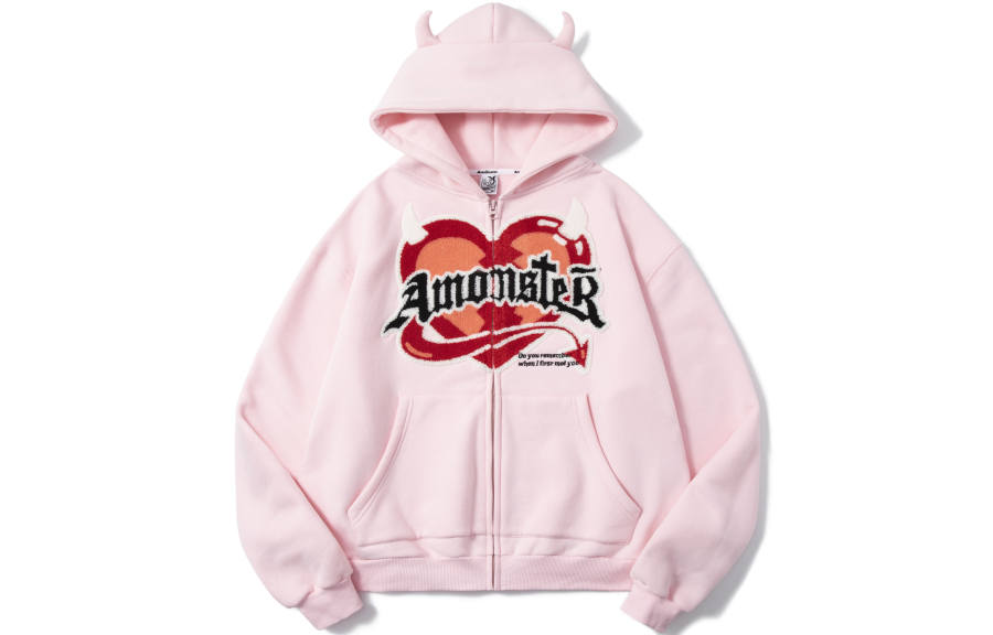 AMONSTER Sweatshirts Unisex Hooded Thickened Cardigan