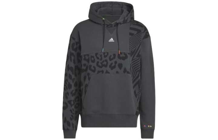 Adidas Adidas Sweatshirts Men's Black Gray Hooded Moderate Regular