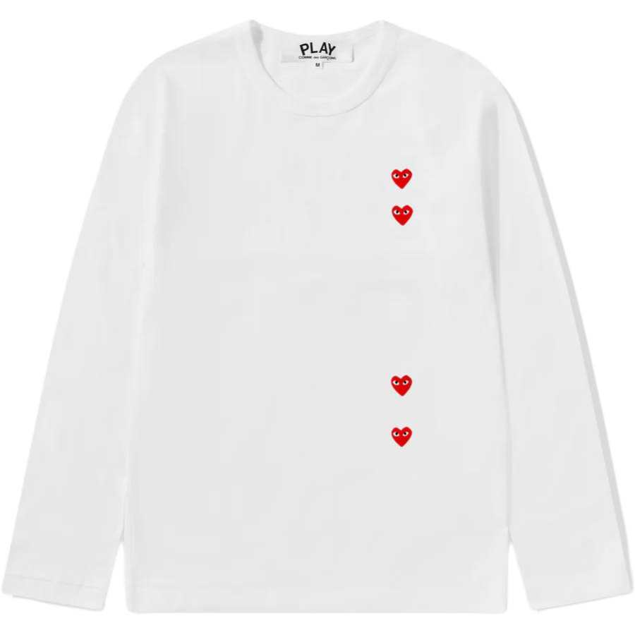 CDG Play T Shirts Men's White Crew Neck