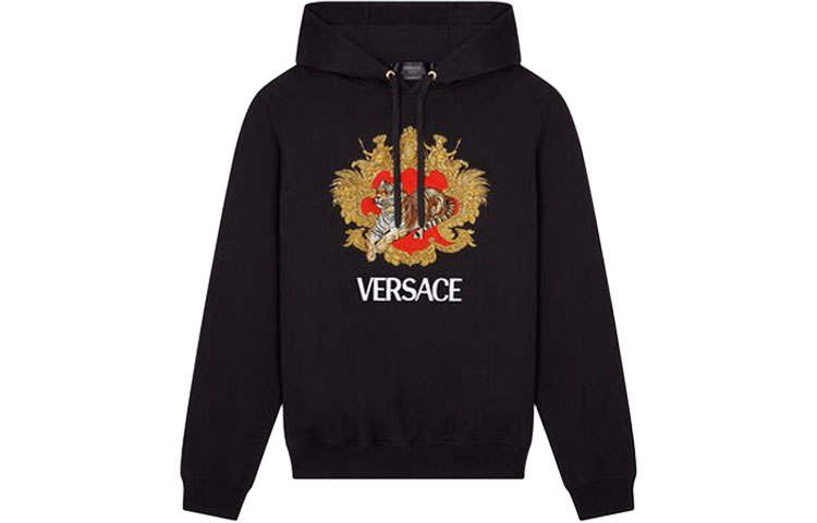 VERSACE VERSACE Sweatshirts Men's Black Hooded Moderate