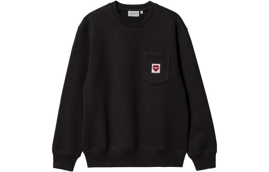 Carhartt WIP SS23 Sweatshirts Men's Black Crew Neck Moderate Regular