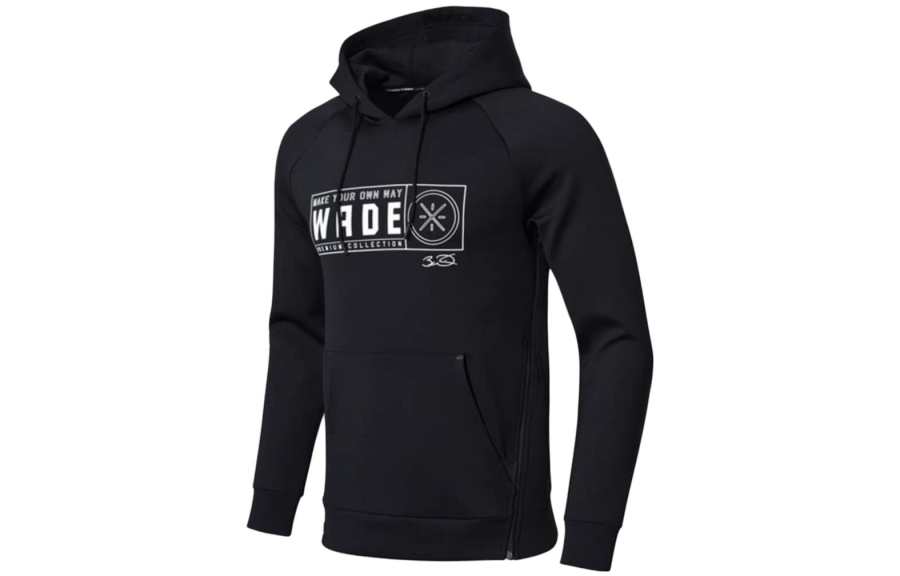 Li-Ning Li Ning Sweatshirts Men's Black Hooded Non Detachable Moderate Other