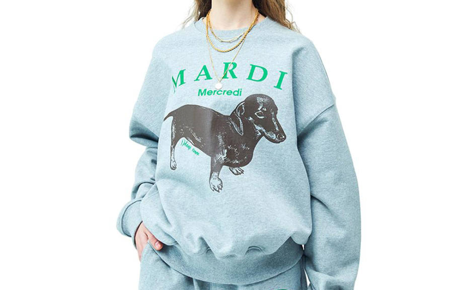 MARDI MERCREDI Dachshund Puppy Mardi Sweatshirt Unisex Gray