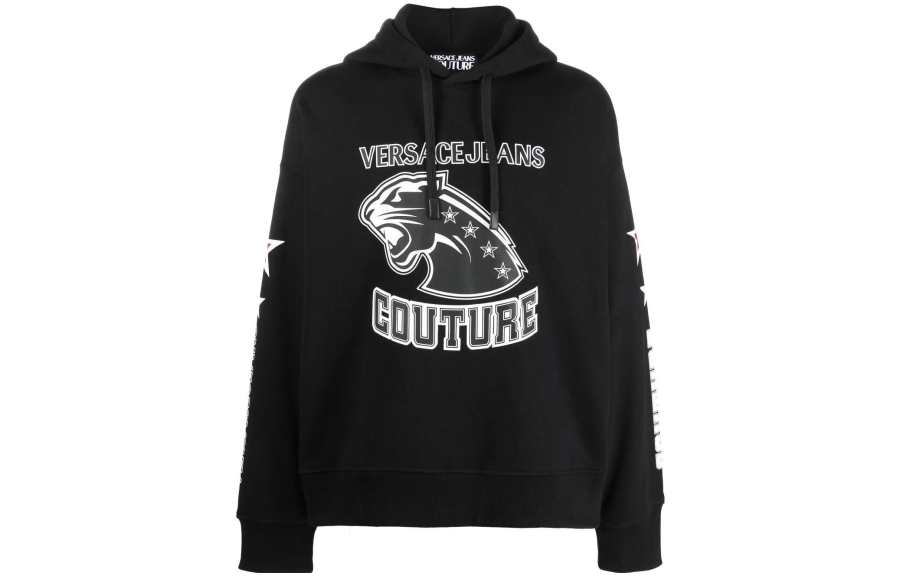 VERSACE JEANS COUTURE 【Best of: PromotionsPrevious Season】logo-print cotton hoodie
