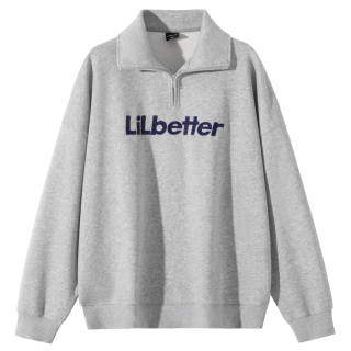 Lilbetter Sweatshirts Unisex Half Open Collar Moderate Regular