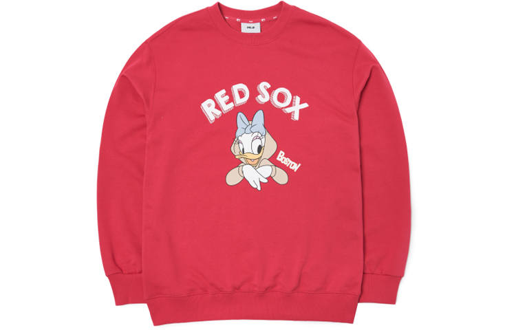 MLB X Disney Mlb X Disney Collaboration Sweatshirts Unisex Red Crew Neck Moderate Regular