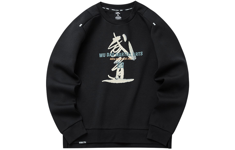 ANTA Sweatshirts Unisex Black Crew Neck Moderate Regular