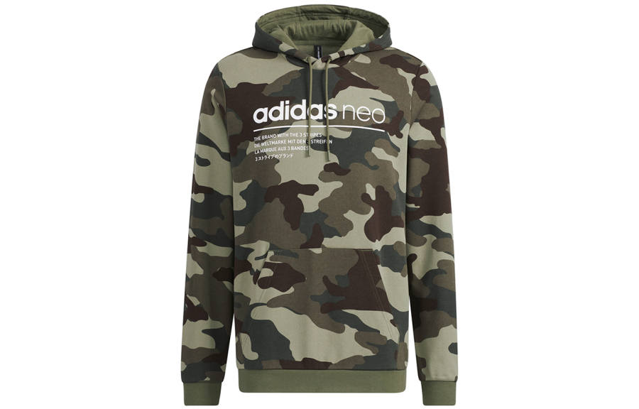 Adidas Neo Sweatshirts Men's Olive Hooded Moderate Regular
