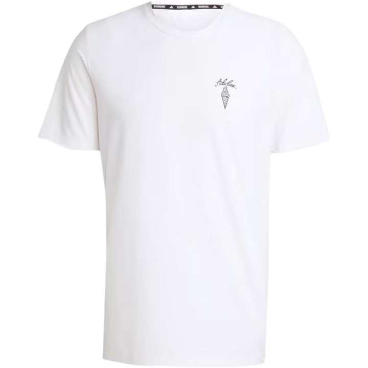 Adidas Adidas T Shirts Men's White Crew Neck Moderate Straight Fit