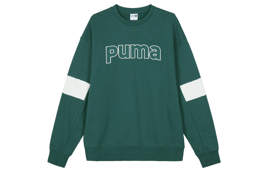 PUMA Sweatshirts Men's Green Crew Neck Moderate Other