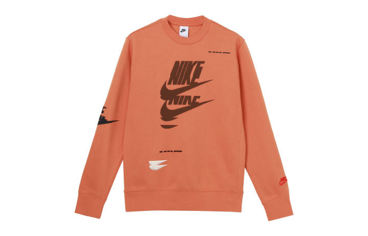 Nike Nike Sportswear Essentials Sweatshirts Men's Orange Crew Neck Thickened Regular