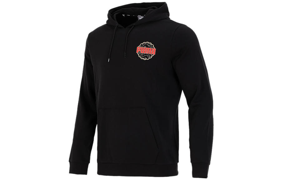 PUMA Sweatshirts Men's Black Hooded Moderate Regular
