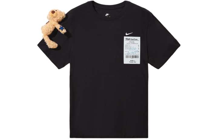 Nike Nike T Shirts Men's Black Crew Neck Moderate Straight Fit