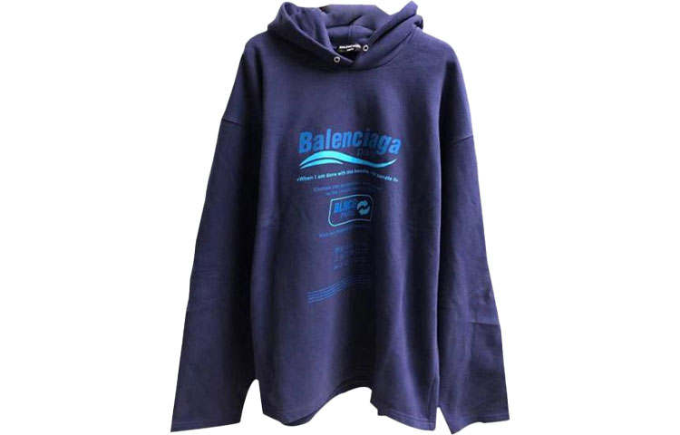 Balenciaga Sweatshirt Loose Fit Men's Blue