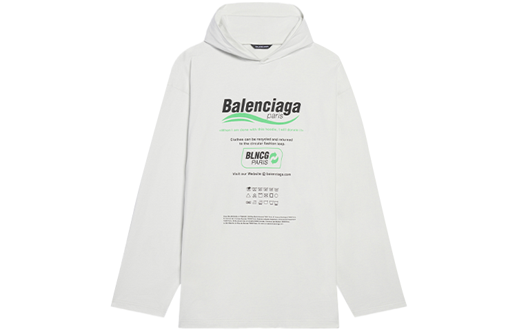 Balenciaga Sweatshirt Loose Fit Men's White