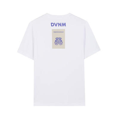 DAVID NAMAN T Shirts Men's White Crew Neck Moderate Straight Fit