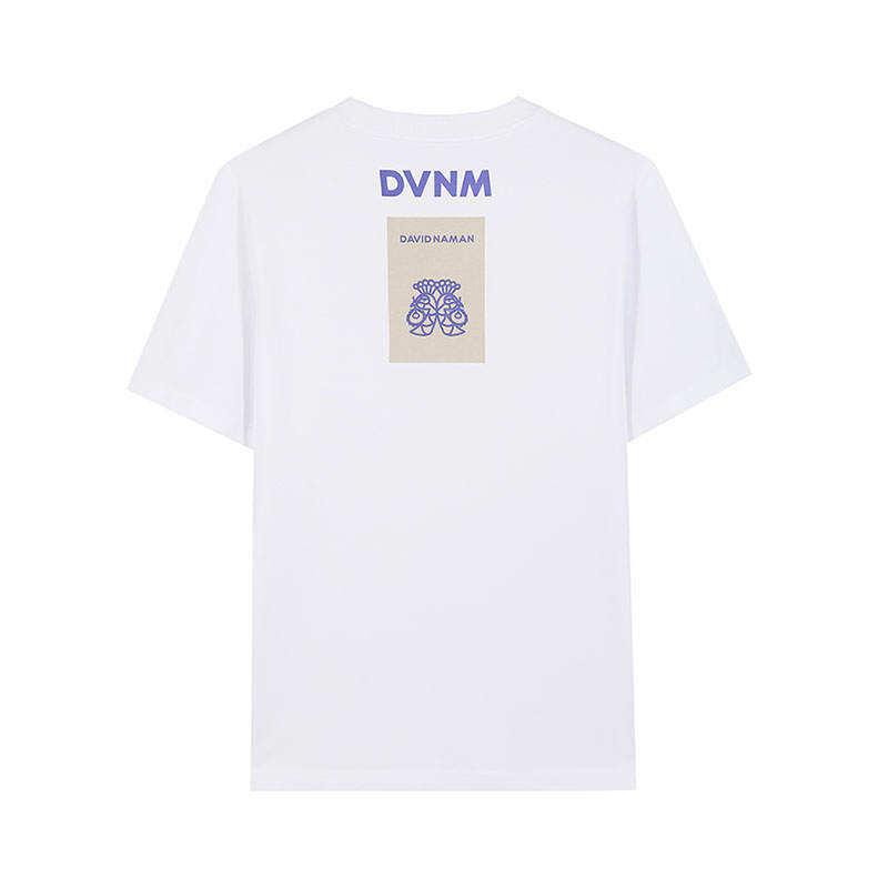 DAVID NAMAN T Shirts Men's White Crew Neck Moderate Straight Fit