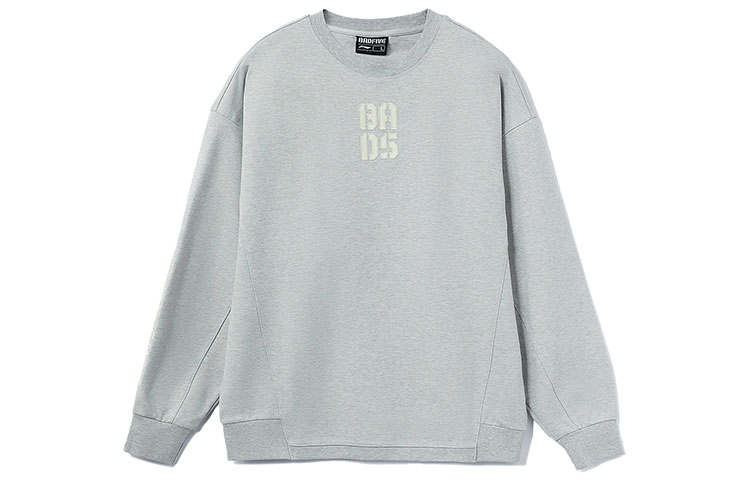 Li-Ning Li Ning Sweatshirts Unisex Gray Crew Neck Moderate Regular
