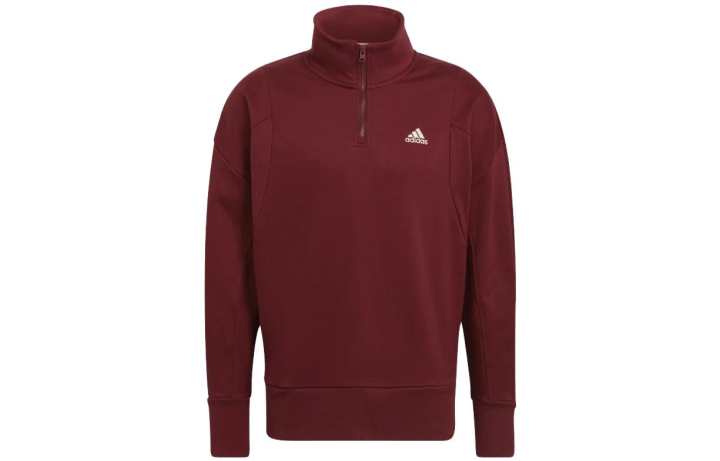 Adidas Adidas Sweatshirts Men's Burgundy Stand Collar Moderate Other