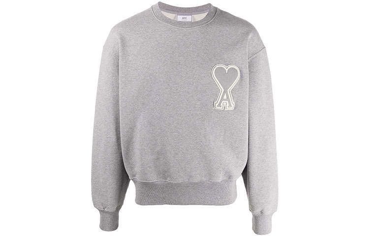 AMIPARIS Sweatshirts Men's Gray Crew Neck Moderate Regular