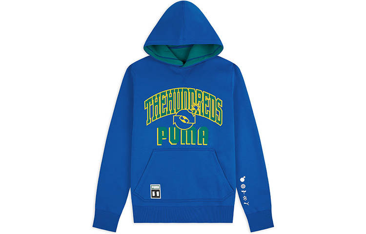 PUMA X The Hundreds Sweatshirts Men's Turquoise Hooded Moderate Reversible
