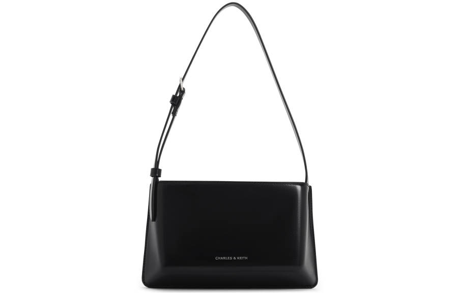 CHARLES&KEITH CHARLES&KEITH Polyurethane Shoulder Bag Regular Women's Black/Gray