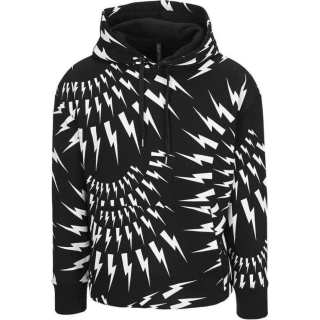 Neil Barrett Sweatshirts Men's Black Hooded Moderate Regular