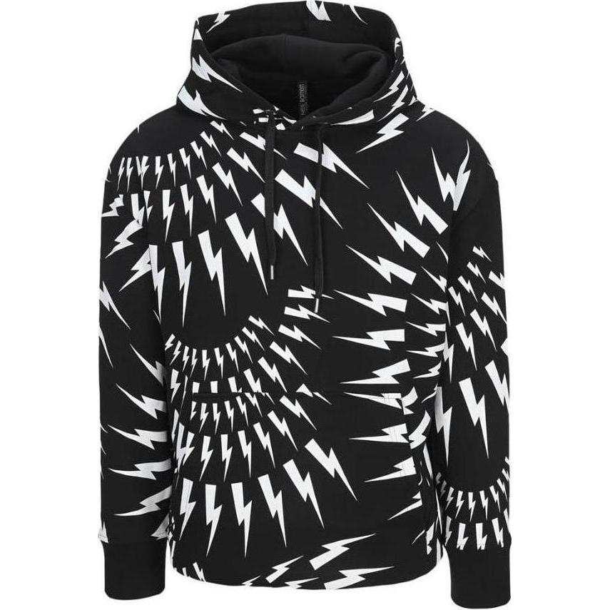Neil Barrett Sweatshirts Men's Black Hooded Moderate Regular