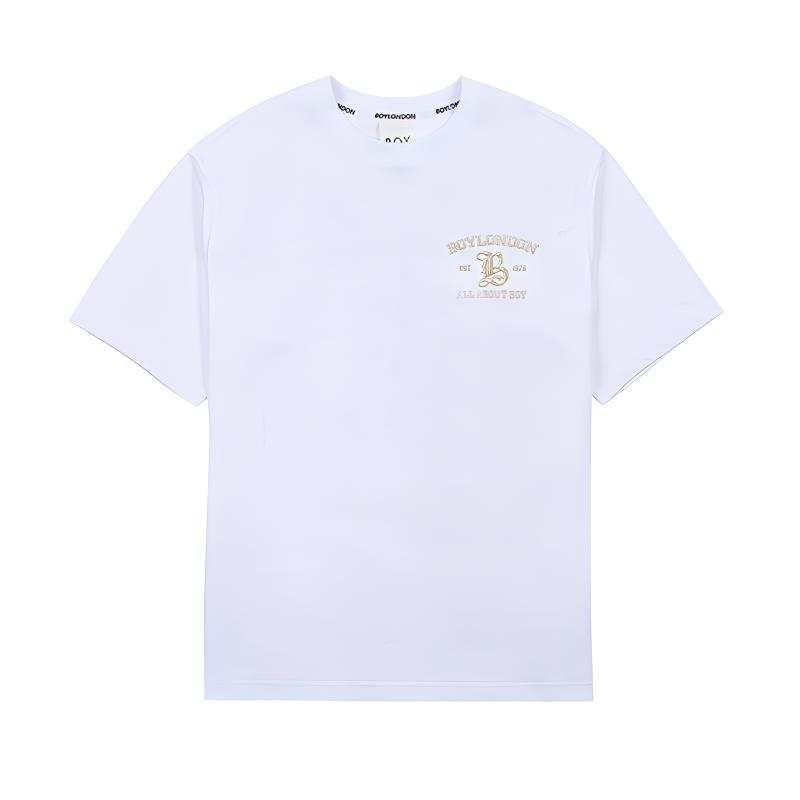 Boy London T Shirts Men's White Crew Neck Moderate