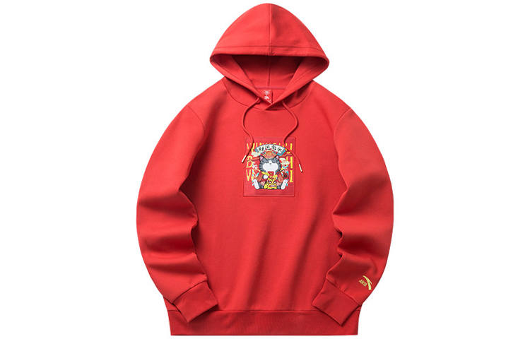 ANTA X My King Mansleep Life Collection Sweatshirts Unisex Red Hooded Moderate Regular