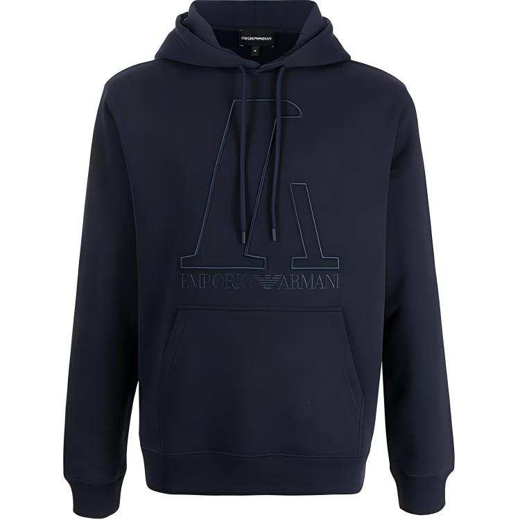 EMPORIO ARMANI 【Previous Season】logo-embroidered cotton hoodie