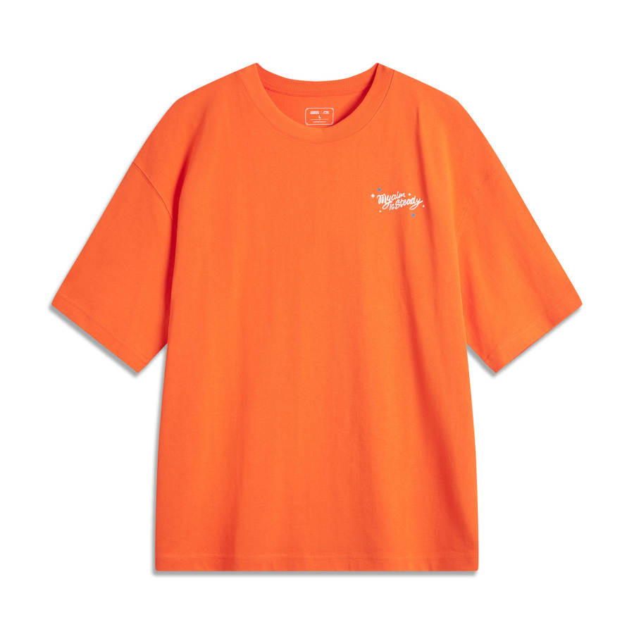 Li-Ning Li Ning Sports Life Collection T Shirt Unisex Vibrant Orange