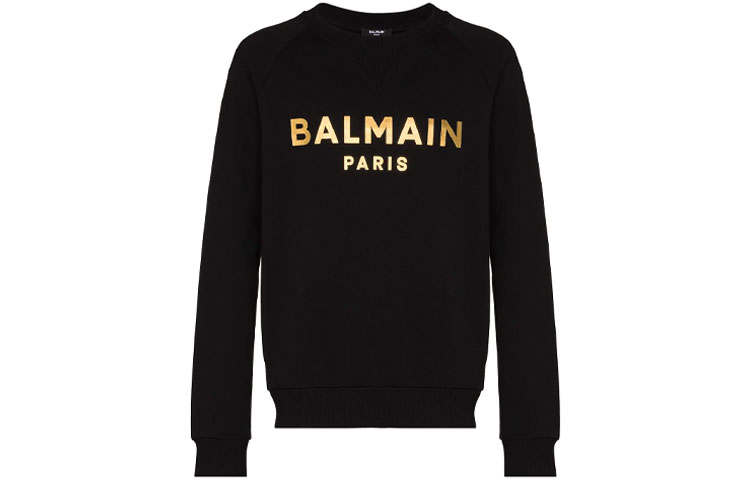 BALMAIN BALMAIN Sweatshirts Men's Black Crew Neck Moderate Regular