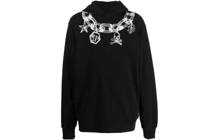 PHILIPP PLEIN 【Previous Season】chain print cotton hoodie