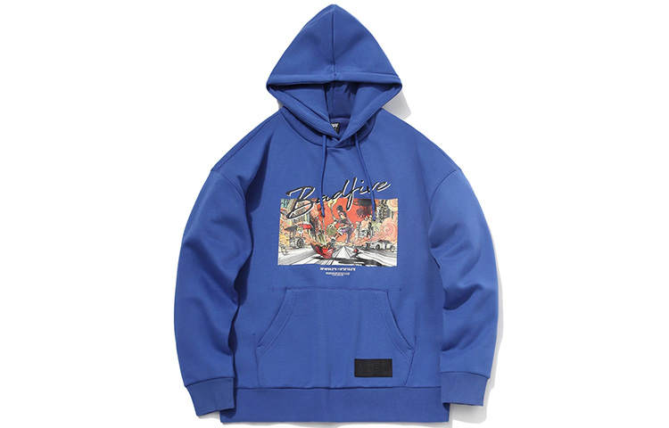 Li-Ning Li Ning Sweatshirts Men's Blue Hooded Thickened Regular
