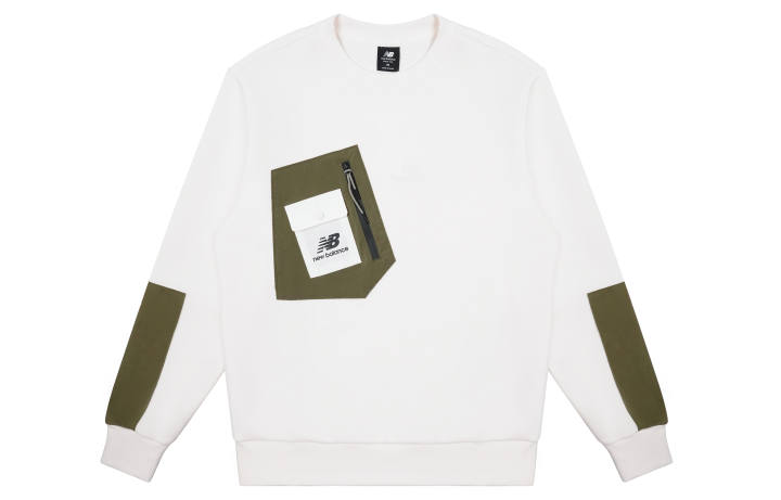 New Balance New Balance Sweatshirts Unisex Ivory Crew Neck Moderate Regular