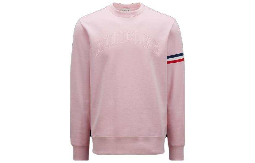 Moncler Sweatshirts Men's Pink Crew Neck Moderate Regular