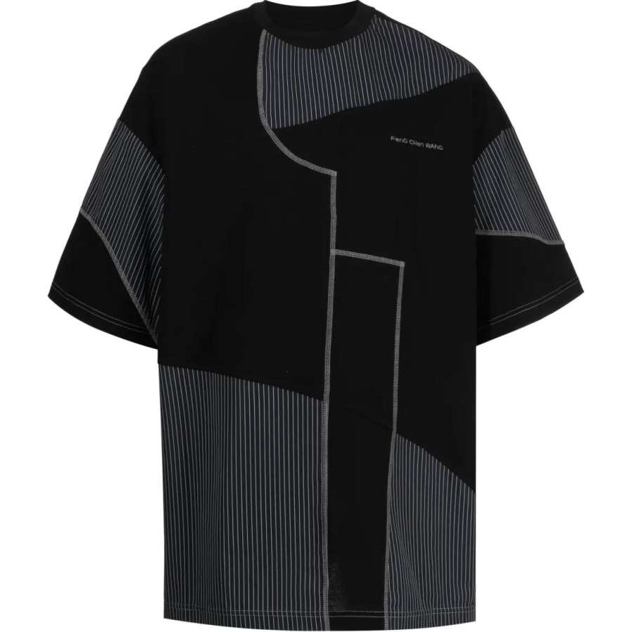 Feng Chen Wang Feng Chen Wang panelled cotton T-shirt