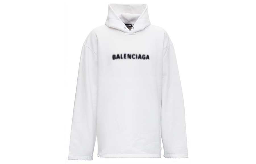 Balenciaga Blurry Logo Print Hoodie