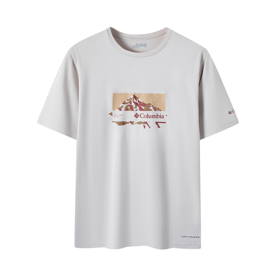 Columbia T Shirts Men's White Crew Neck Moderate